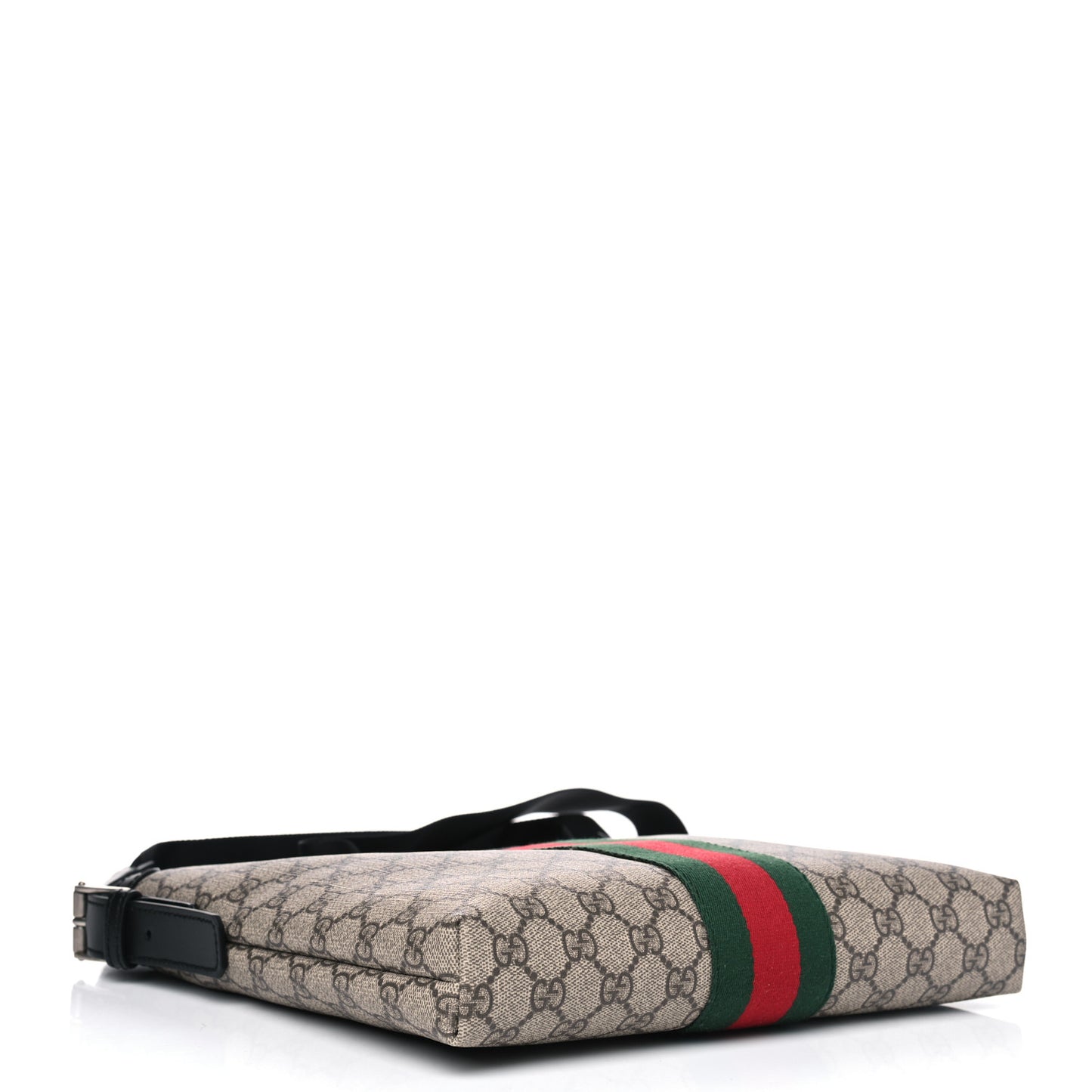 GG Supreme Monogram Web Messenger Bag Black
