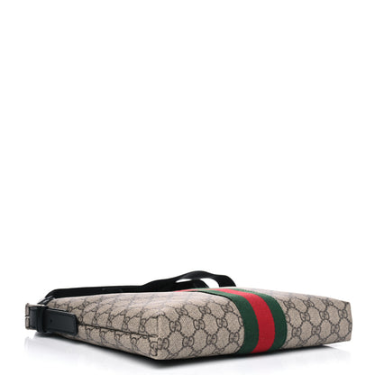 Gucci GG Supreme Monogram Web Messenger Bag Black 3 of 4