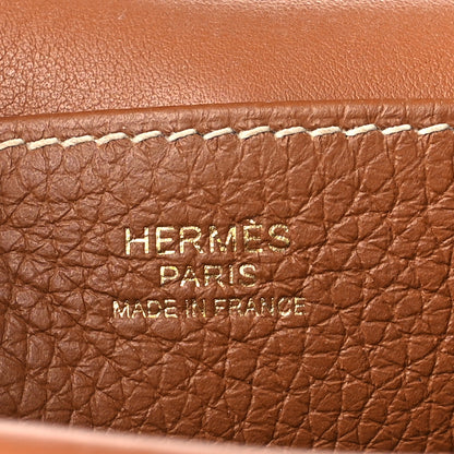 Hermes Taurillon Clemence Halzan 25 Gold 6 of 11