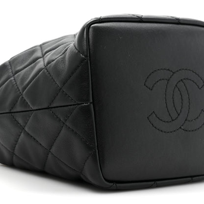 Chanel Lambskin Quilted Small Perfect Meeting Hobo Black 9 of 11