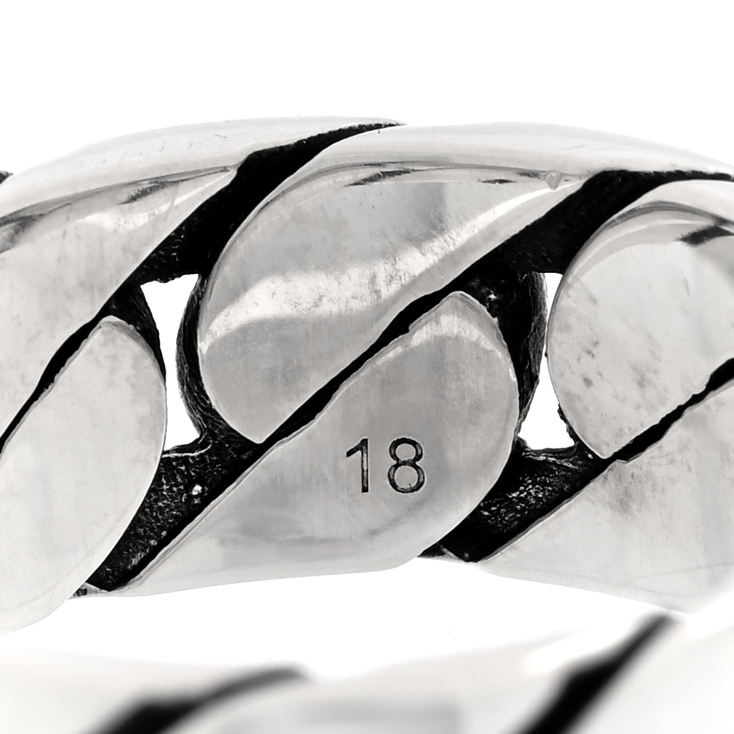 Sterling Silver Interlocking G Chainlink Wide Band Ring 58 8.25