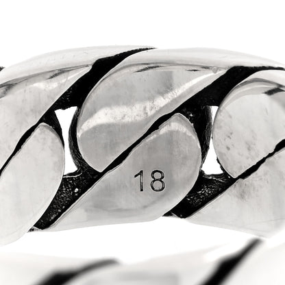 Gucci Sterling Silver Interlocking G Chainlink Wide Band Ring 58 8.25 5 of 5