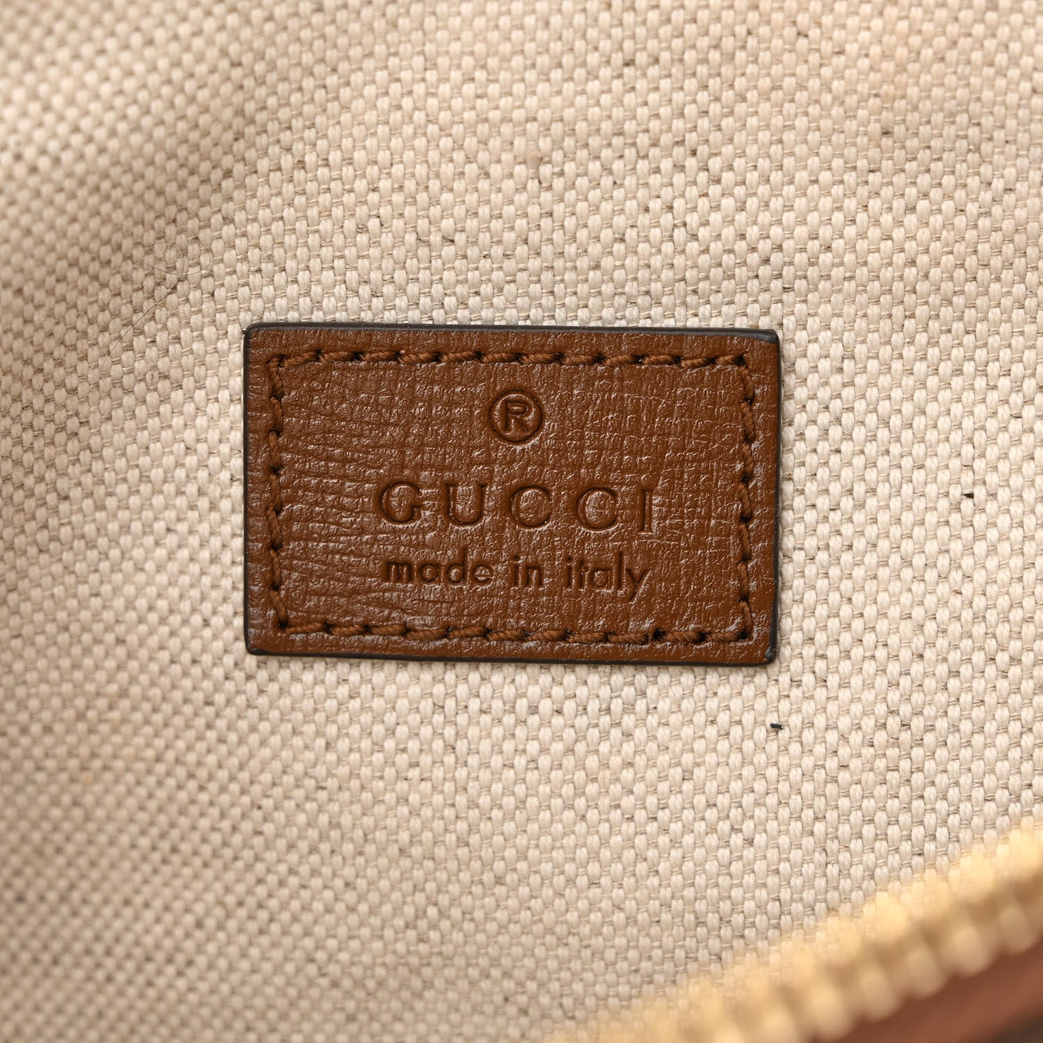 Gucci GG Supreme Monogram Textured Calfskin Retro Interlocking G Belt Bag Beige Ebony Brown Sugar 6 of 10