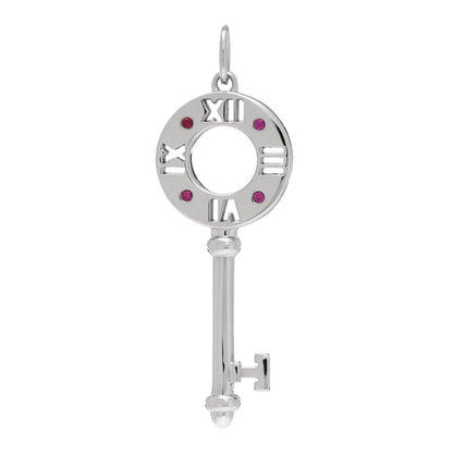 Tiffany 18K White Gold Ruby Atlas Pierced Key Pendant 1 of 3