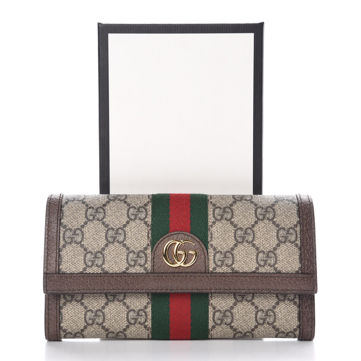 Gucci GG Supreme Monogram Web Ophidia Continental Wallet Brown 10 of 10