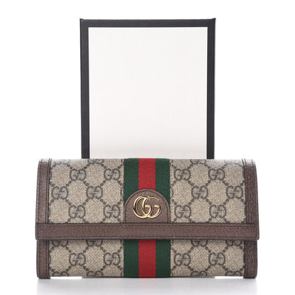 Gucci GG Supreme Monogram Web Ophidia Continental Wallet Brown 10 of 10