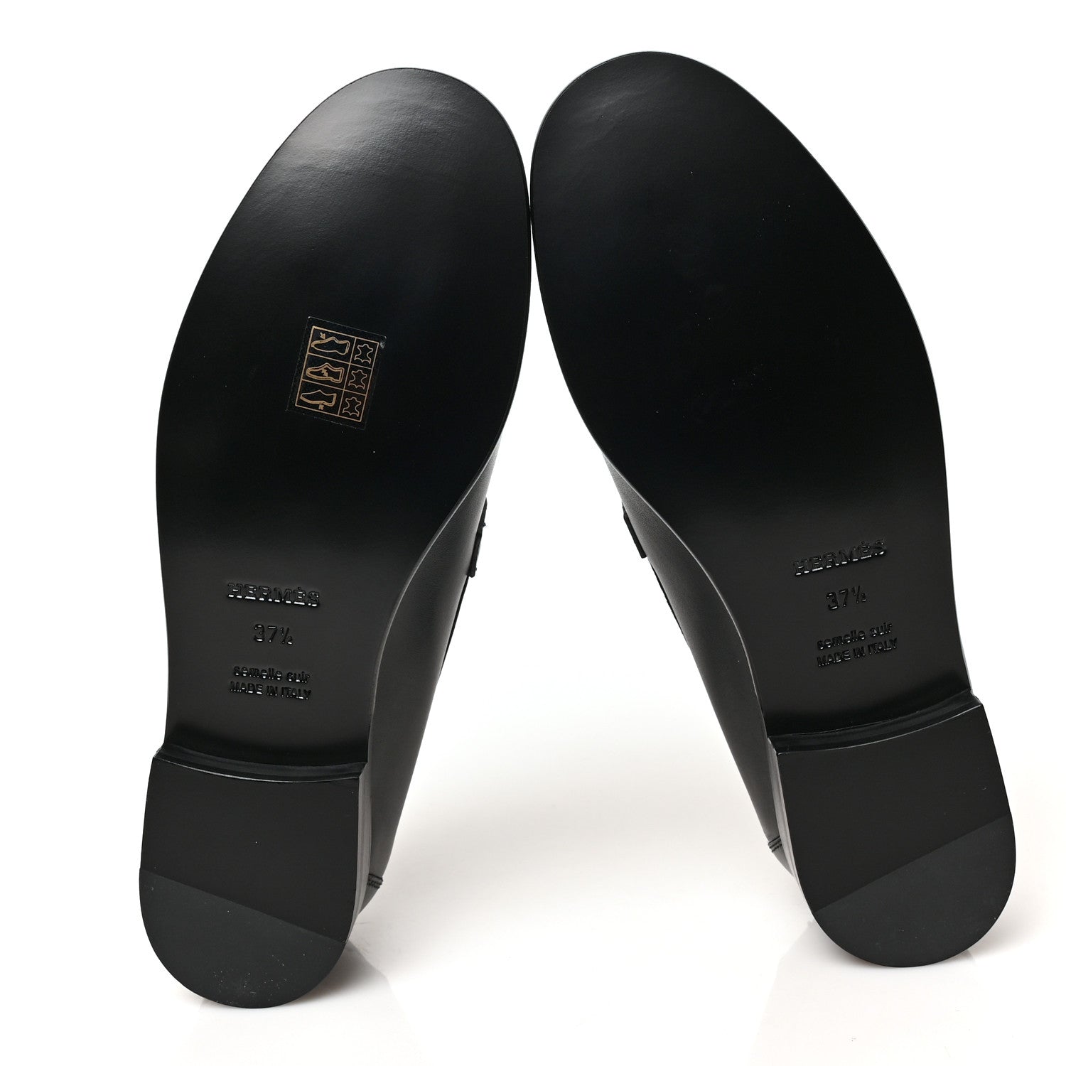 Hermes Calfskin Womens Destin Loafer 37.5 Black 5 of 8