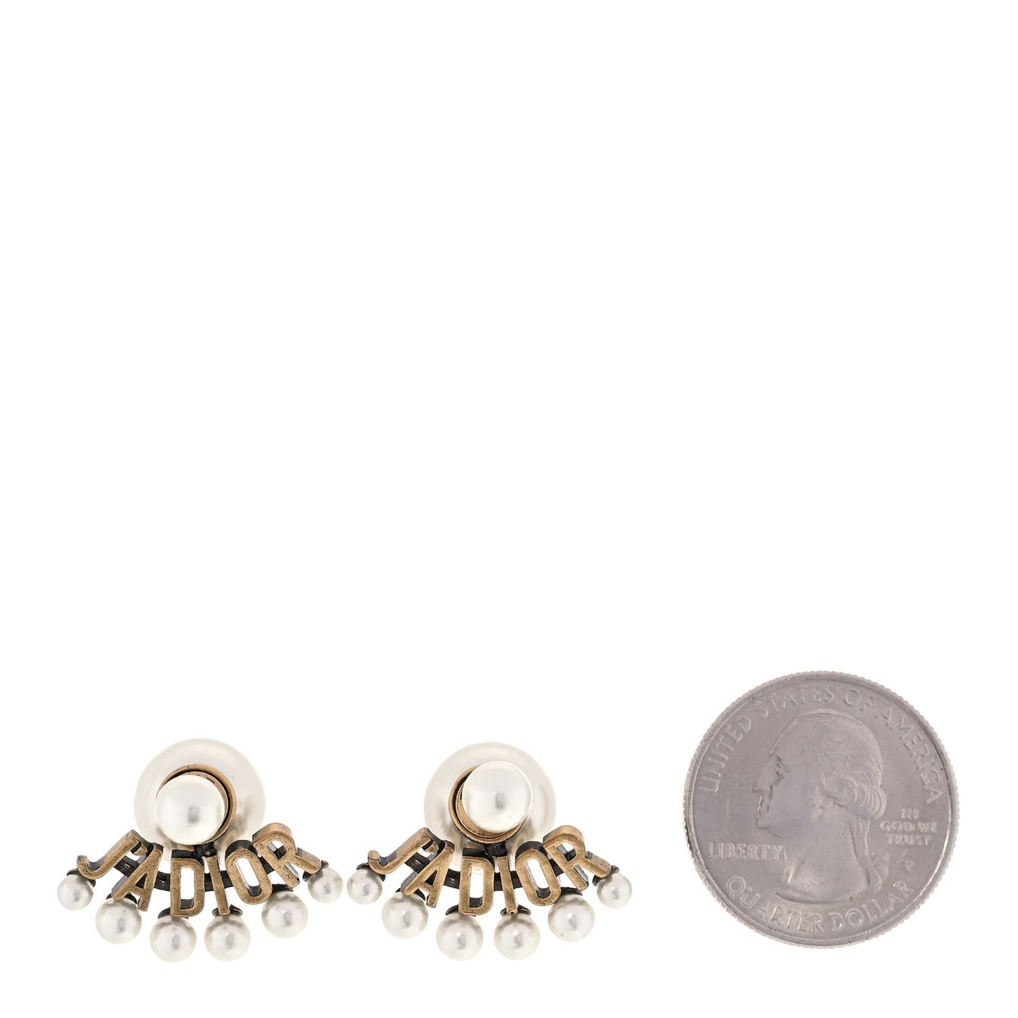 Pearl Crystal J'Adior Earrings Aged Gold