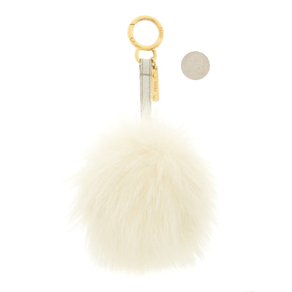Fendi Fox Fur Pom Pom Bag Charm White 2 of 4