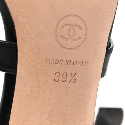 Chanel Lambskin CC Moonlight Strappy Sandals 39.5 Black 7 of 8