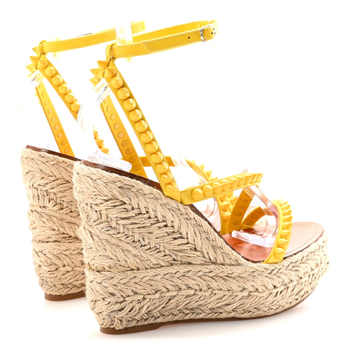 Christian Louboutin Patent Mafaldina 120 Wedge Sandals 36 Yellow 5 of 9