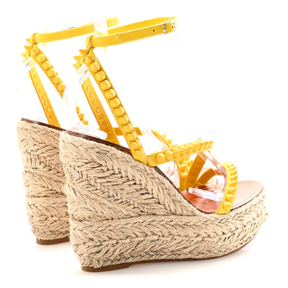 Christian Louboutin Patent Mafaldina 120 Wedge Sandals 36 Yellow 5 of 9