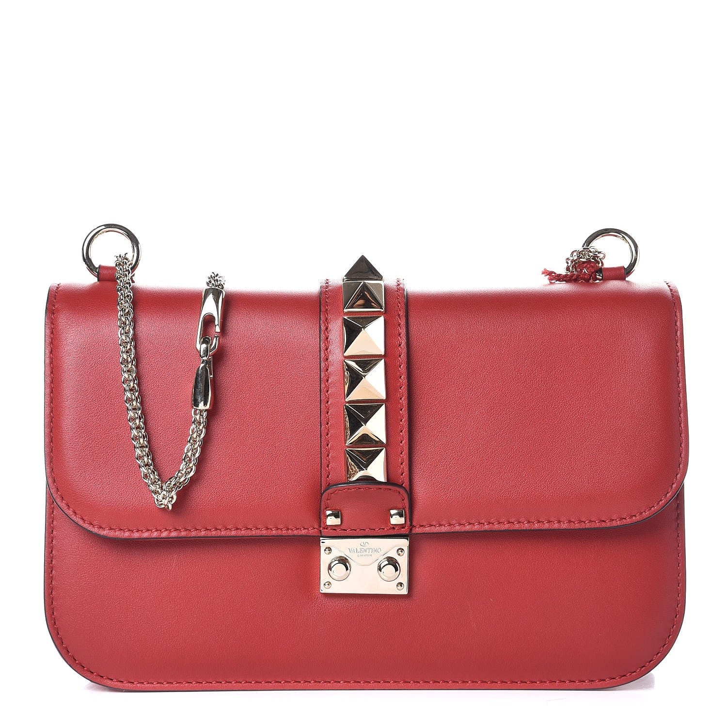 Valentino Garavani Vitello Medium Glam Lock Rockstud Flap Rosso Valentino 1 of 6