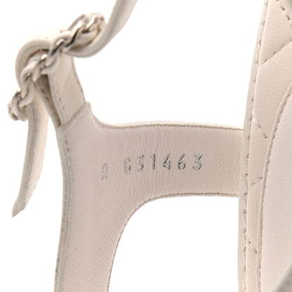 Chanel Lambskin Chain CC Logo Thong Sandals 39 White 8 of 8