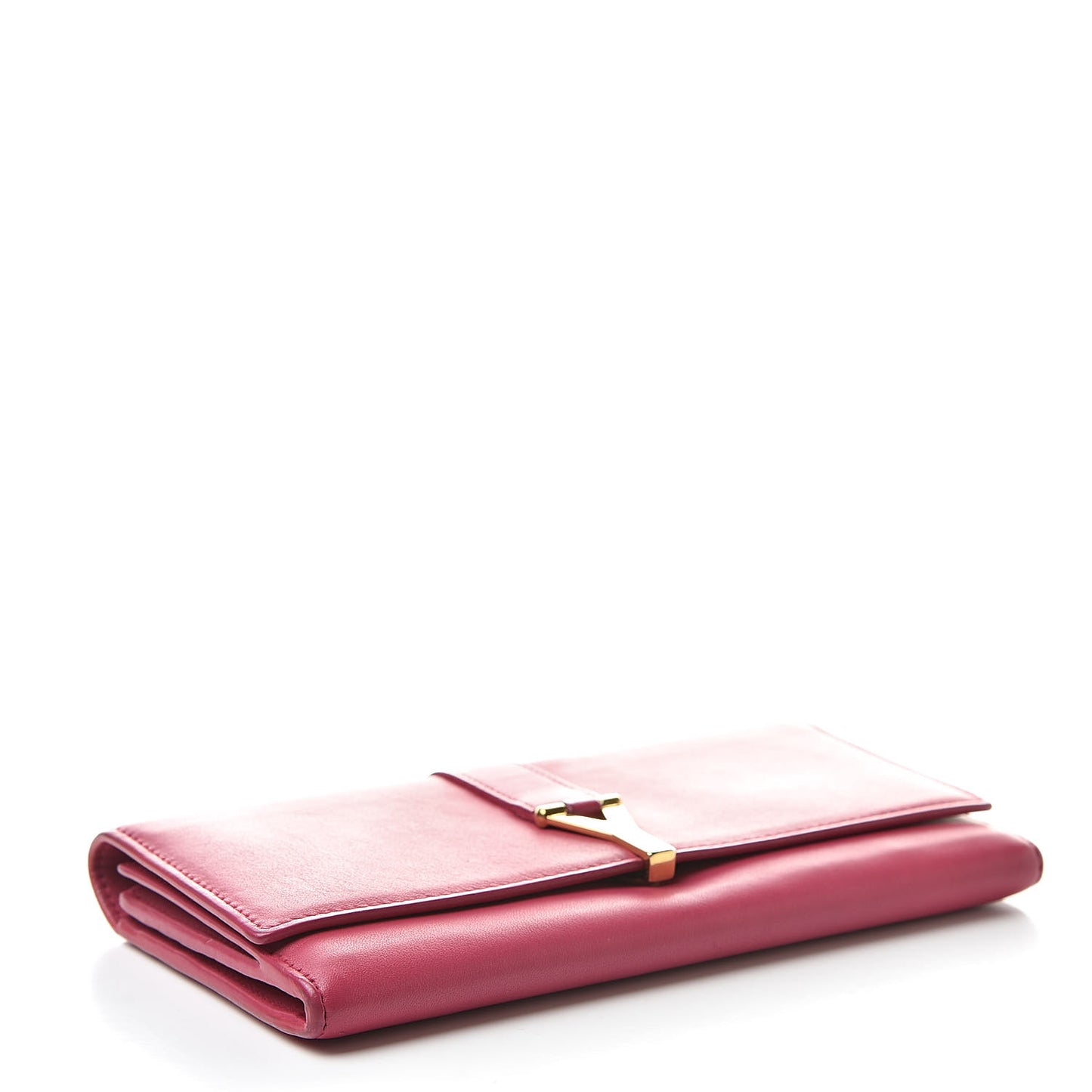 Calfskin Classic Y Ligne Clutch Fuchsia