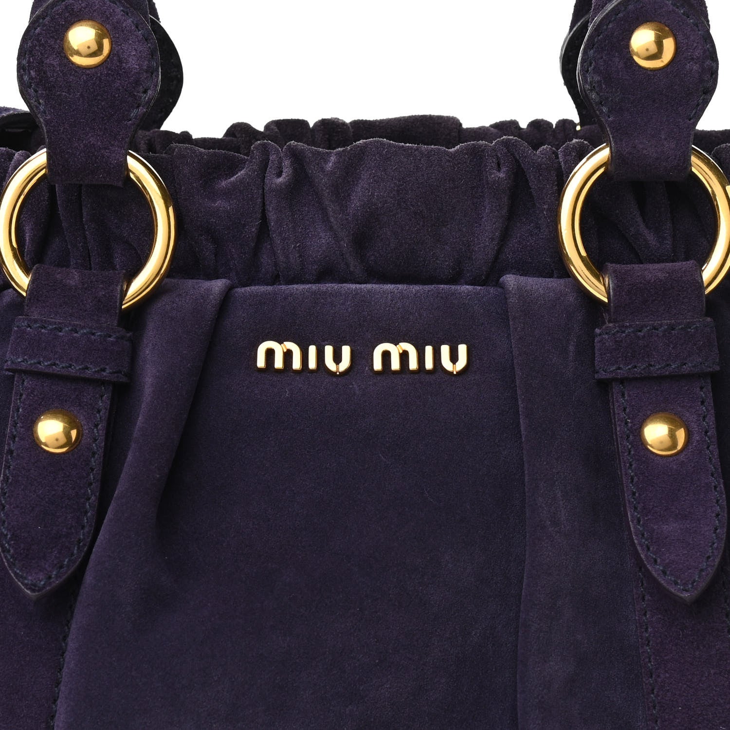 Miu Miu Suede Top Handle Satchel Purple 8 of 11