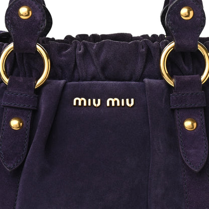 Miu Miu Suede Top Handle Satchel Purple 8 of 11