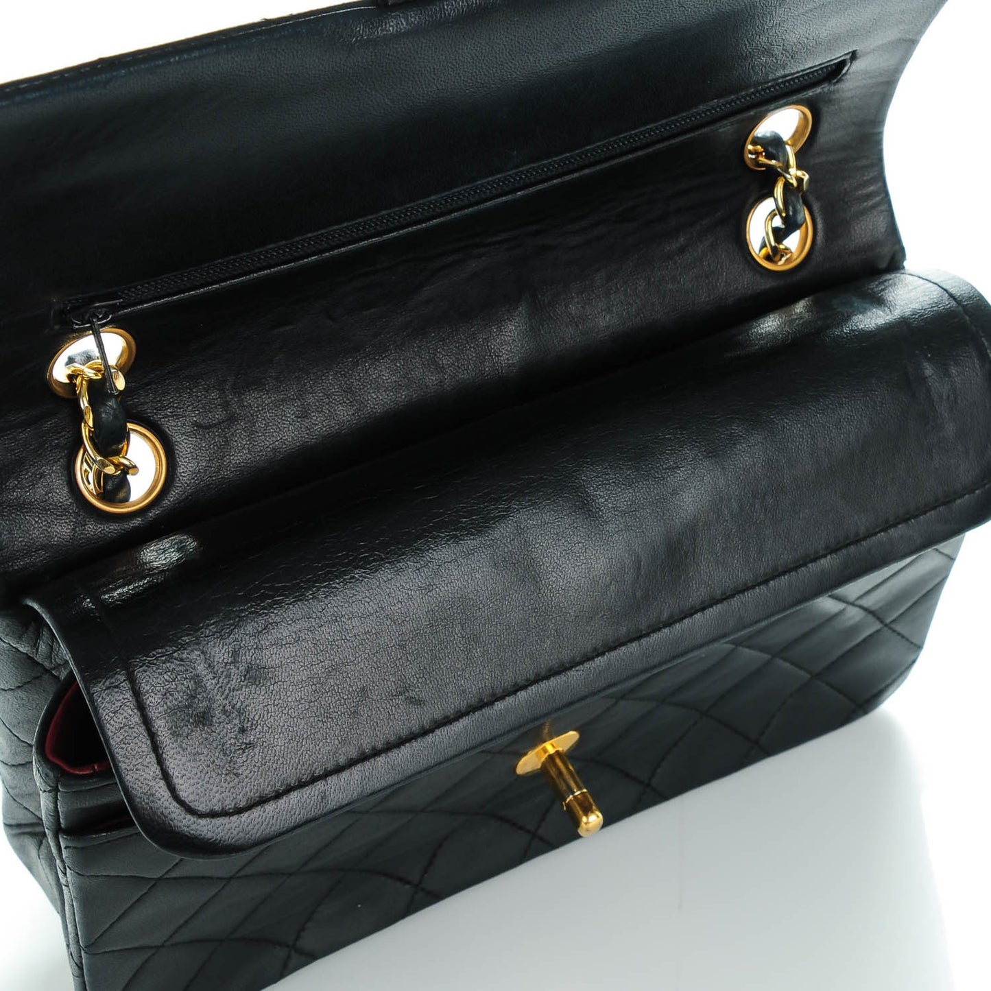 Lambskin Small Double Flap Navy