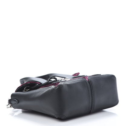 3.1 Phillip Lim 3.1 Textured Calfskin Velvet Mini Pashli Satchel Black Bordeaux 4 of 13