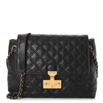 Marc Jacobs Lambskin Quilted The XL Single Flap Bag Black 1 of 8