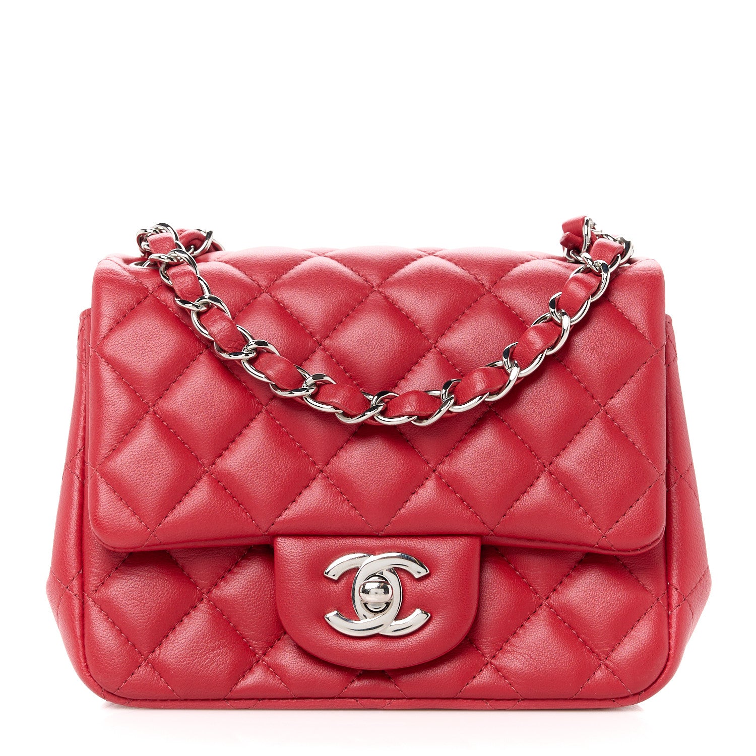 Chanel Lambskin Quilted Mini Square Flap Red 1 of 11