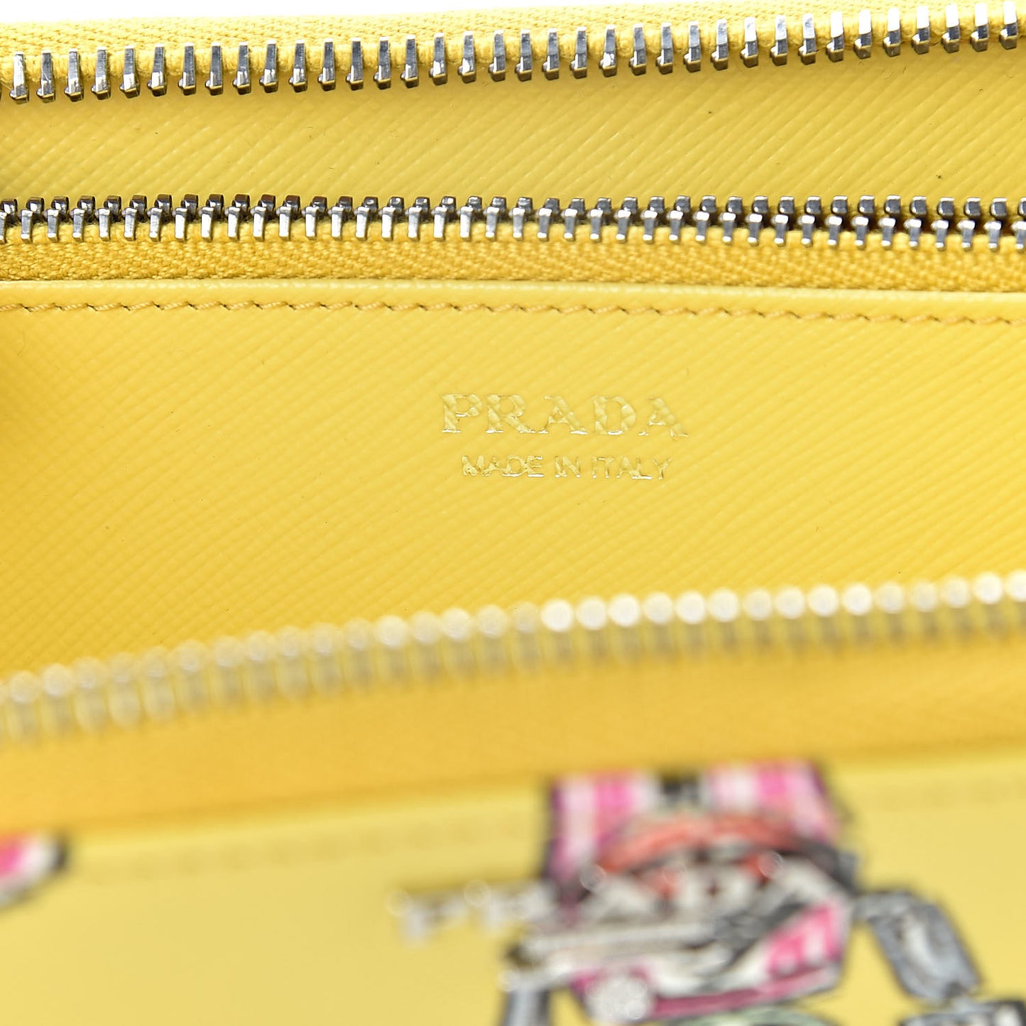 Saffiano Robot Zip Around Wallet Giallo