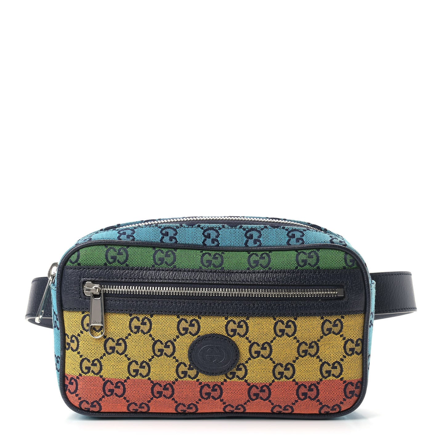 Monogram Multicolor Retro Interlocking G Belt Bag Blue Rainbow Light Blue