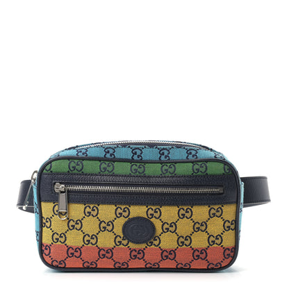 Gucci Monogram Multicolor Retro Interlocking G Belt Bag Blue Rainbow Light Blue 1 of 9