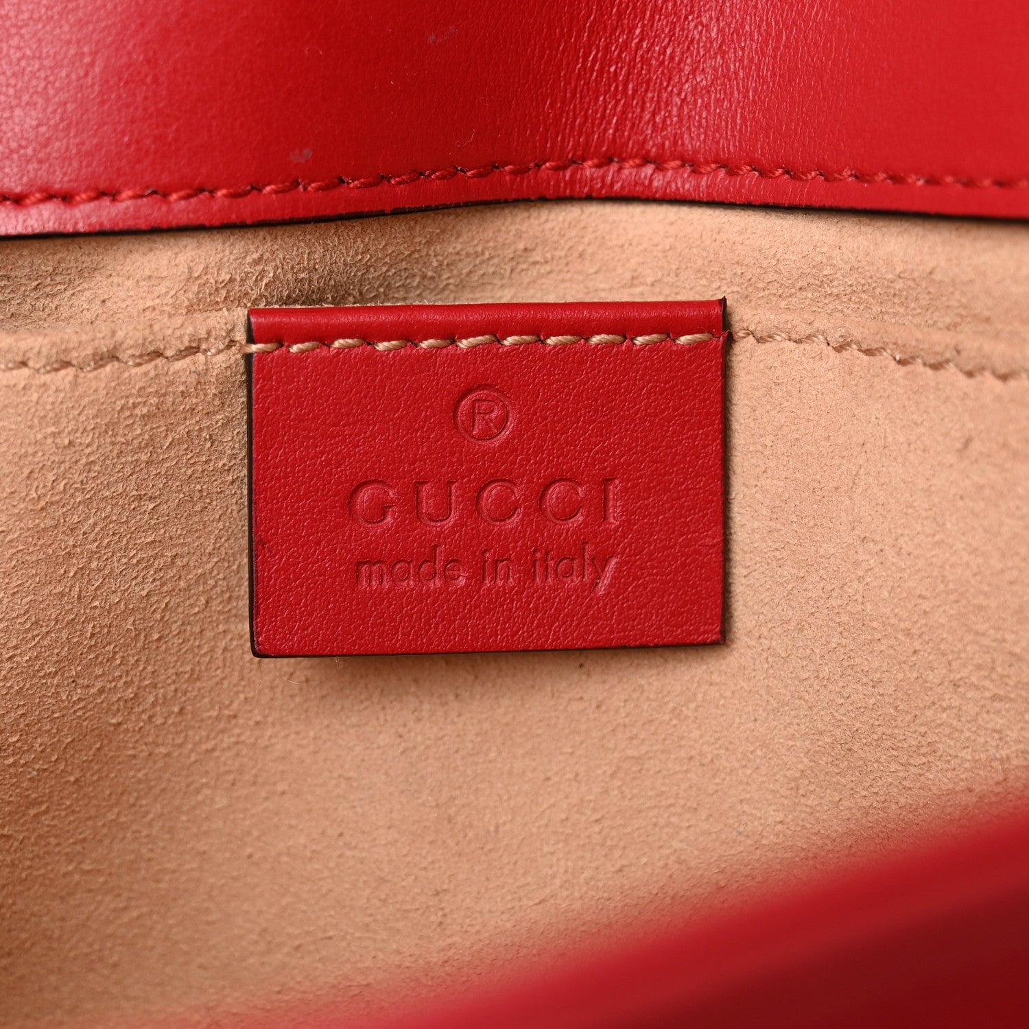 Gucci Calfskin Matelasse Mini GG Marmont Shoulder Bag Hibiscus Red 6 of 12