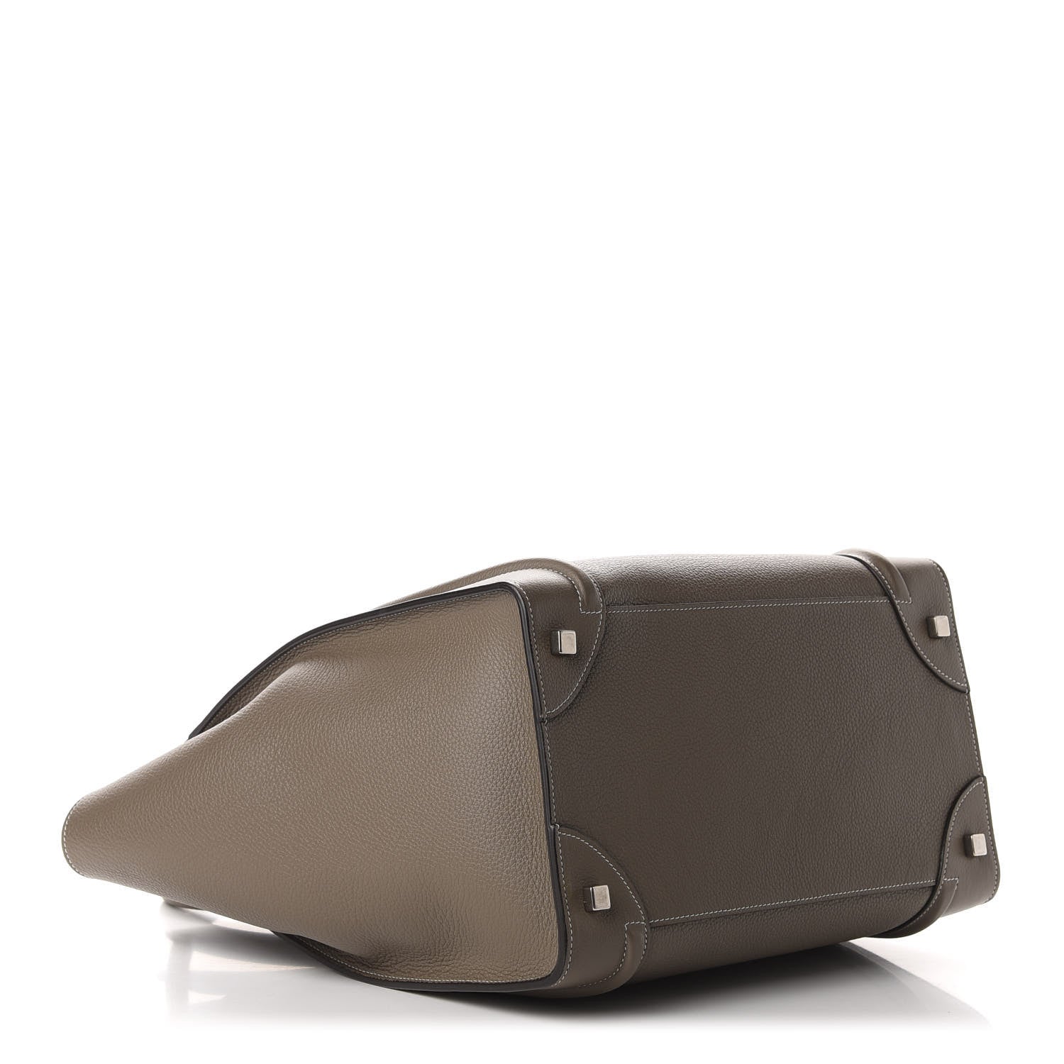 Celine Drummed Calfskin Mini Luggage Souris 4 of 9