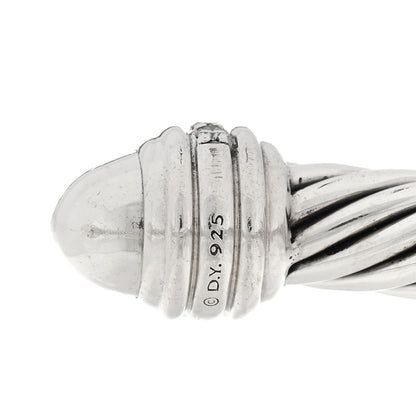 David Yurman Sterling Silver Diamond 7mm Cable Classics Bracelet 3 of 3