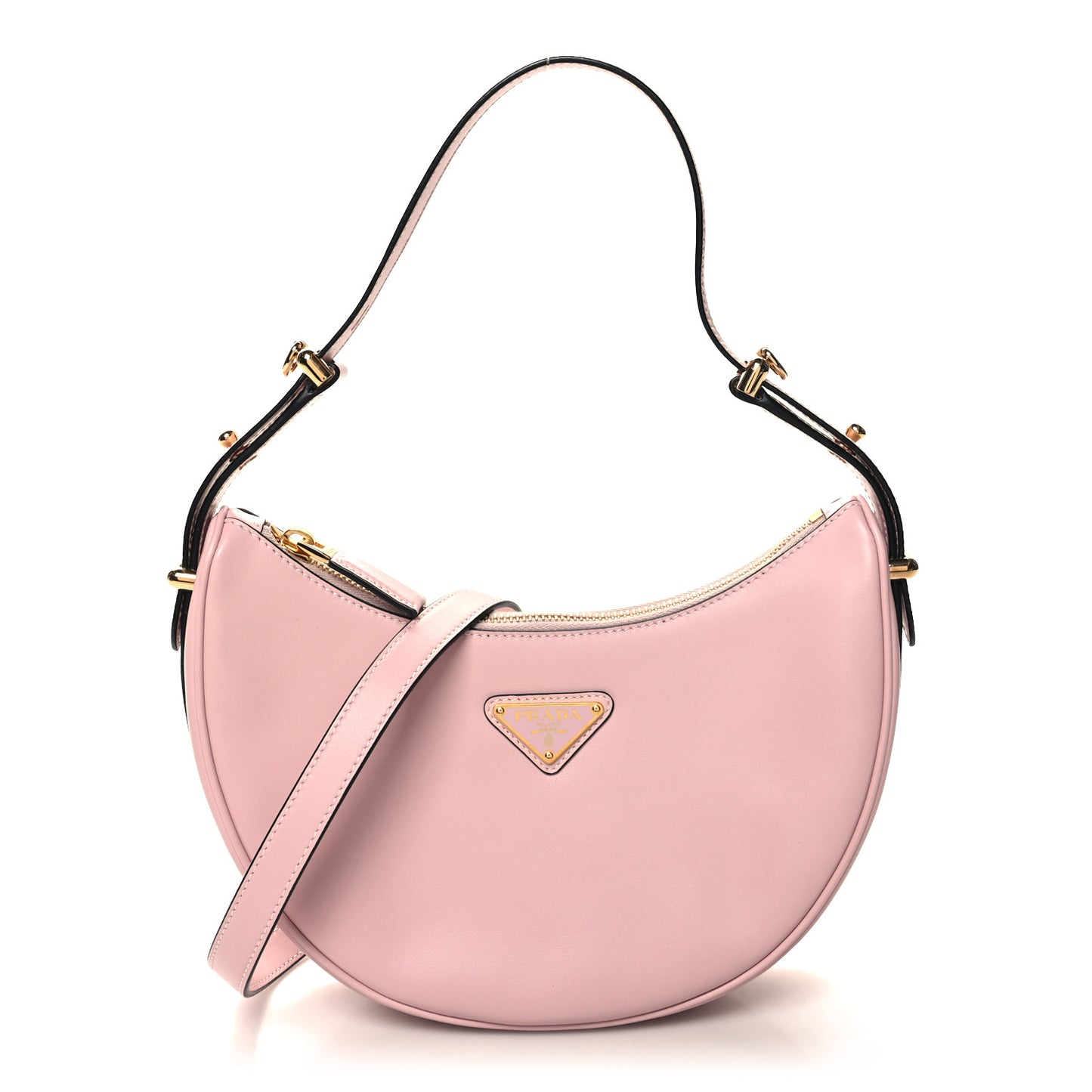 Soft Calfskin Arque Shoulder Bag Alabastro