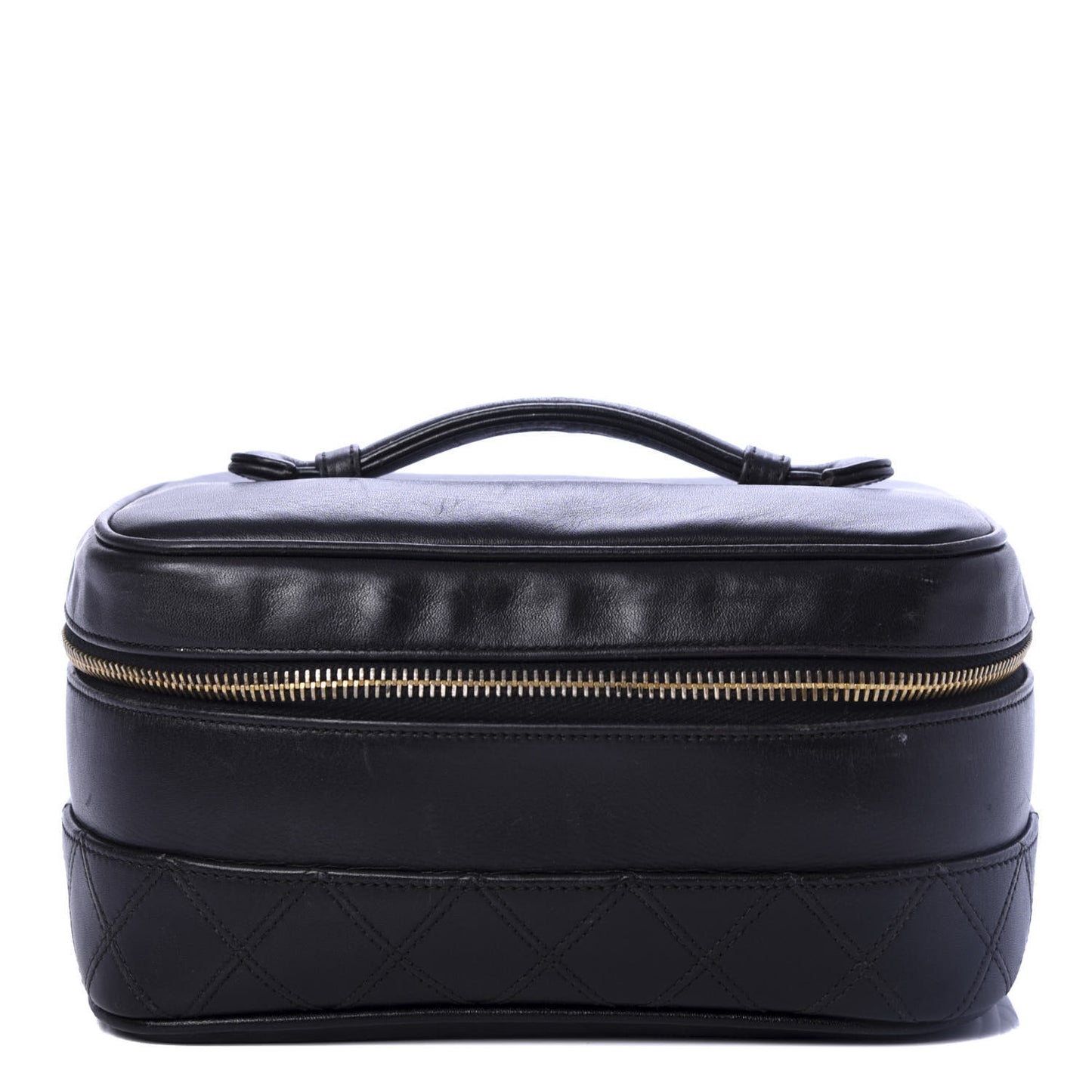 Lambskin Vanity Cosmetic Case Black