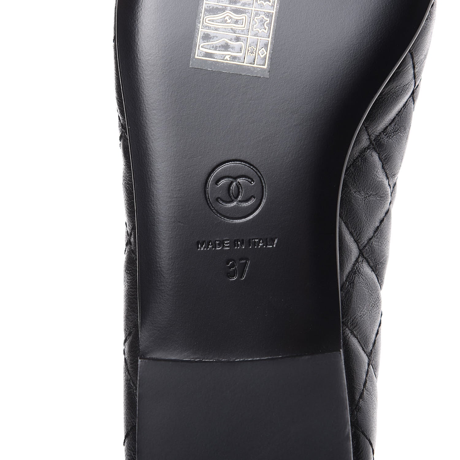 Chanel Aged Calfskin Quilted Cap Toe Ballerina Flats 37 Black 7 of 9