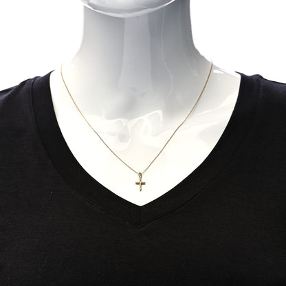 David Yurman 18K Yellow Gold Diamond Cable Collectibles Cross Necklace 2 of 5
