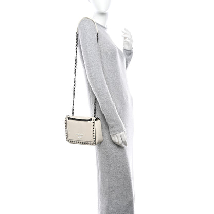 Prada Glace Calfskin Studded Crossbody White 2 of 11