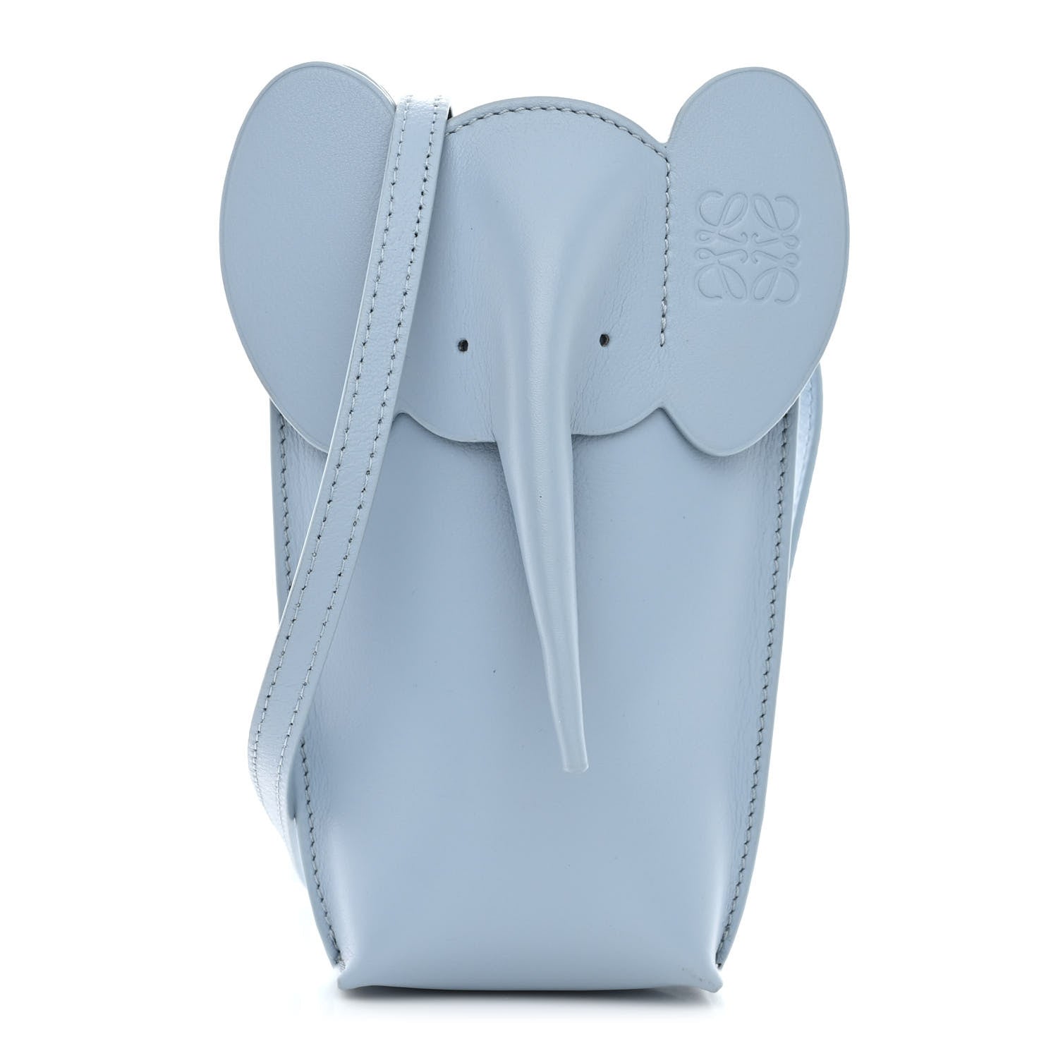 Loewe Calfskin Elephant Pouch Crossbody Bag Dusty Blue 1419374