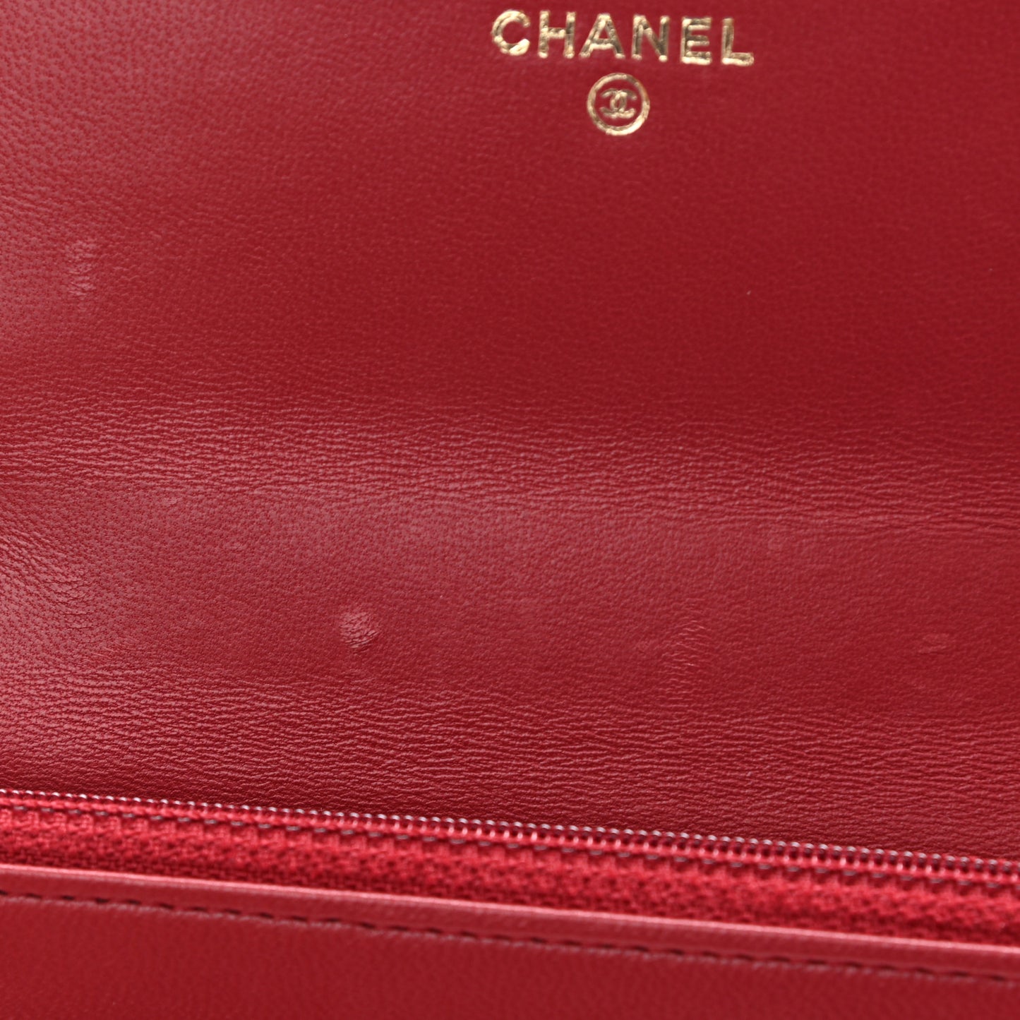 Lambskin Quilted Trendy CC Wallet On Chain WOC Red