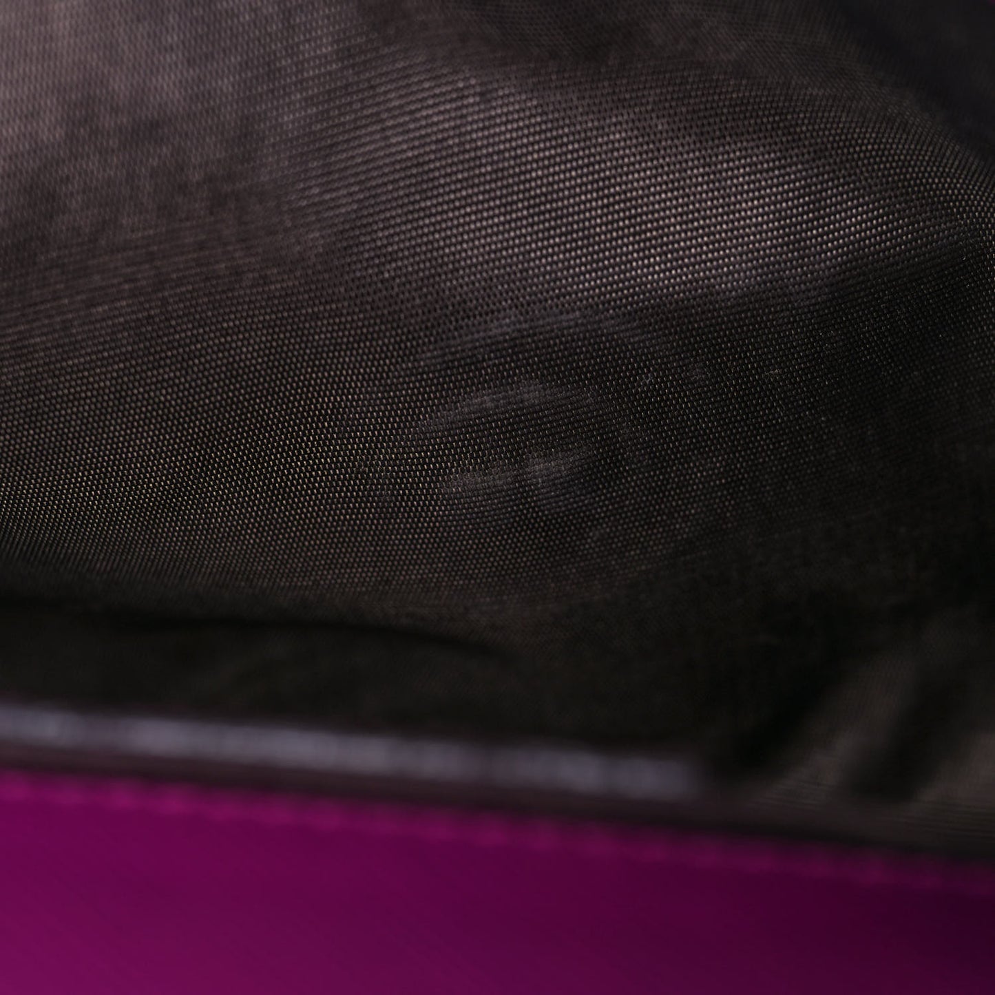 Hammered Calfskin Vara Chain Flap Crossbody Purple