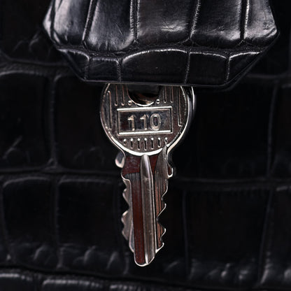Hermes Matte Porosus Crocodile Birkin 35 Black 29 of 31