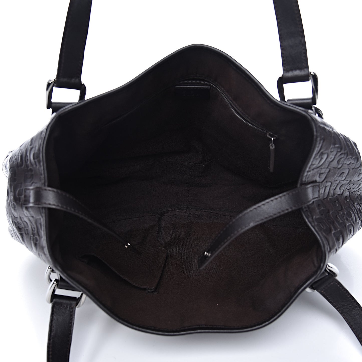 Calfskin Horsebit Embossed Medium Abbey Tote Dark Brown