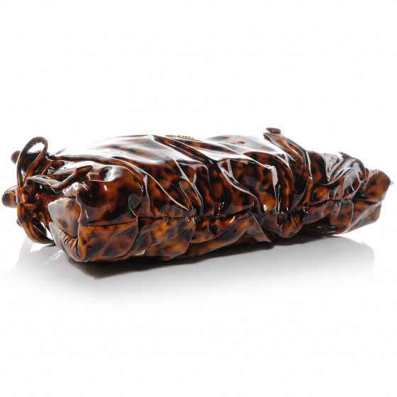 Patent Hysteria Large Clutch Tortoise Brown