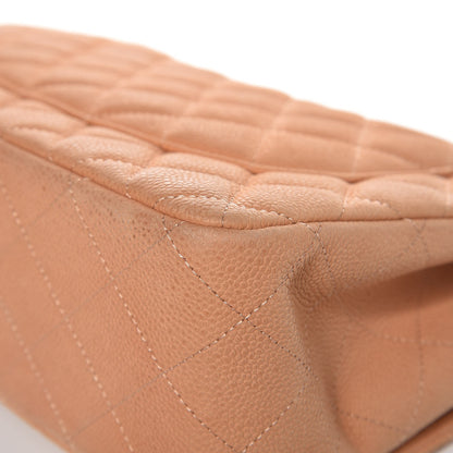 Chanel Iridescent Caviar Quilted Jumbo Double Beige 12 of 15