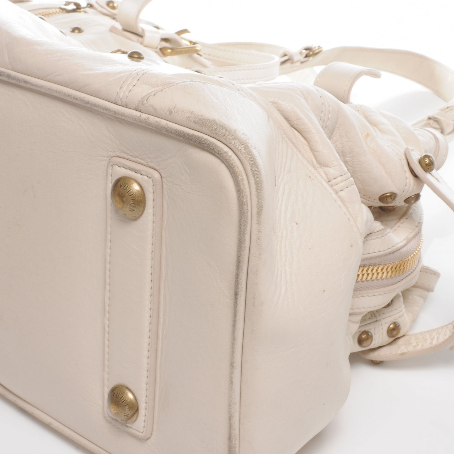 Louis Vuitton Lambskin Riveting Ecru 6 of 12