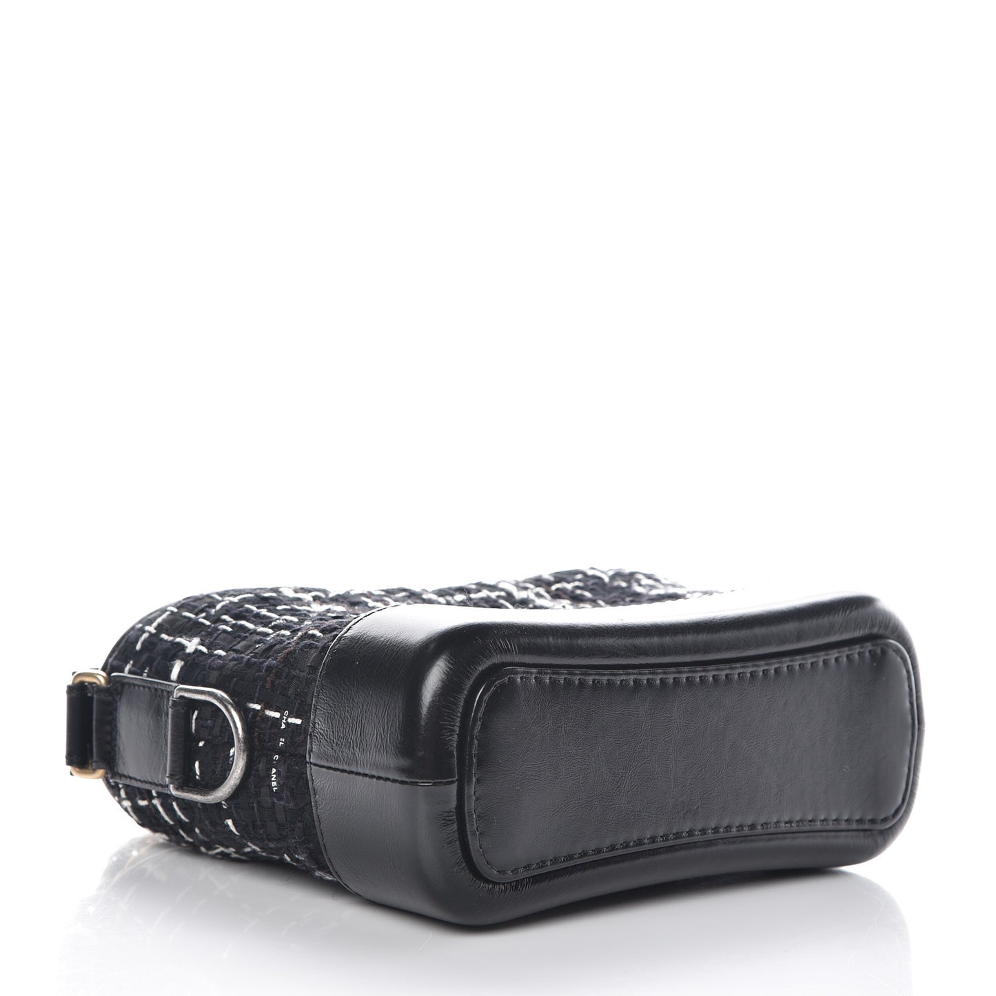 Tweed Calfskin Small Gabrielle Hobo Black