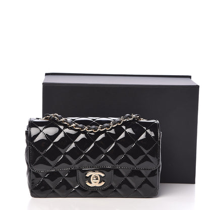 Chanel Patent Calfskin Quilted Mini Rectangular Flap Black 11 of 11