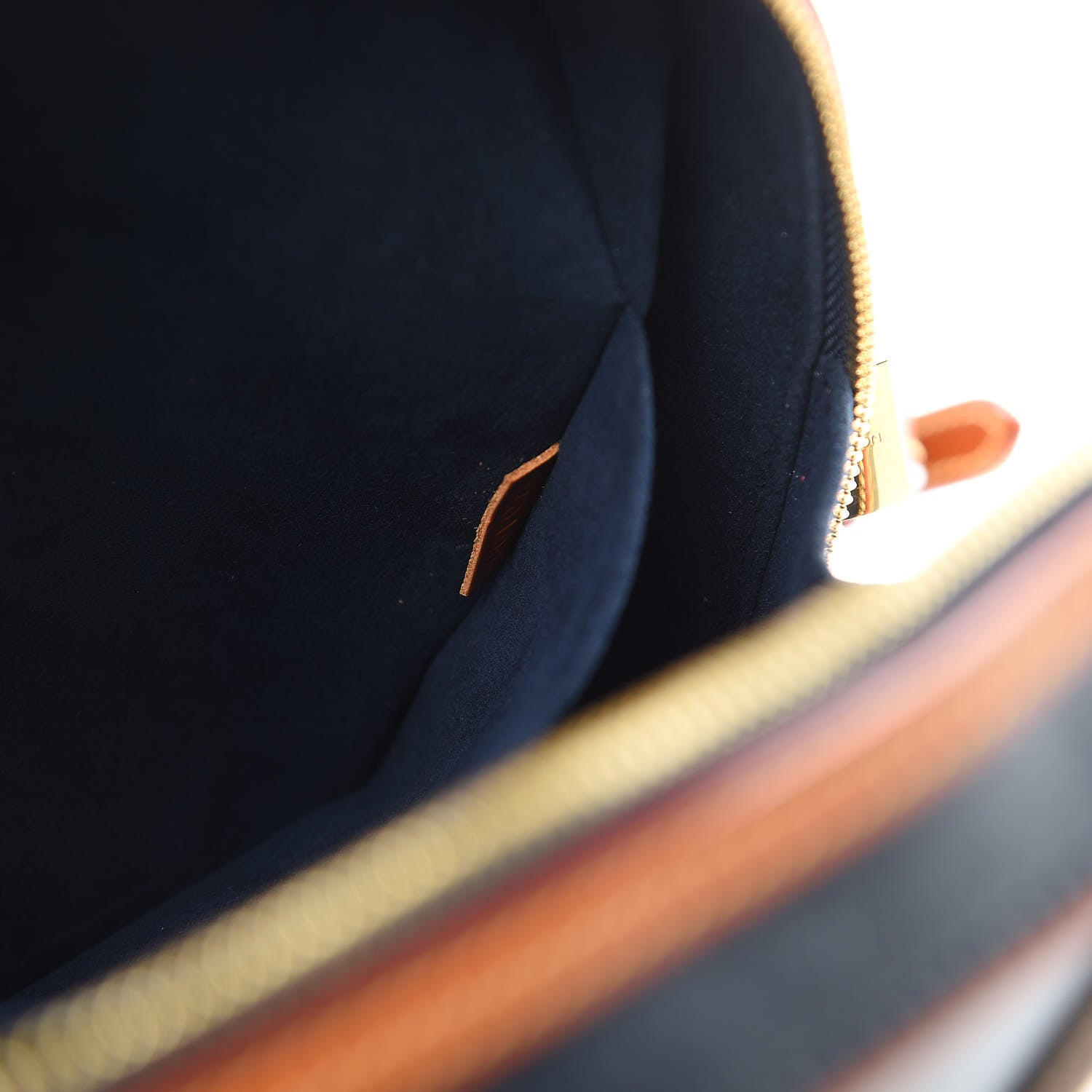 Louis Vuitton Calfskin Reverse Monogram Valisette PM Navy Caramel 7 of 11
