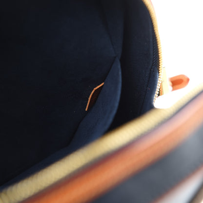 Louis Vuitton Calfskin Reverse Monogram Valisette PM Navy Caramel 7 of 11