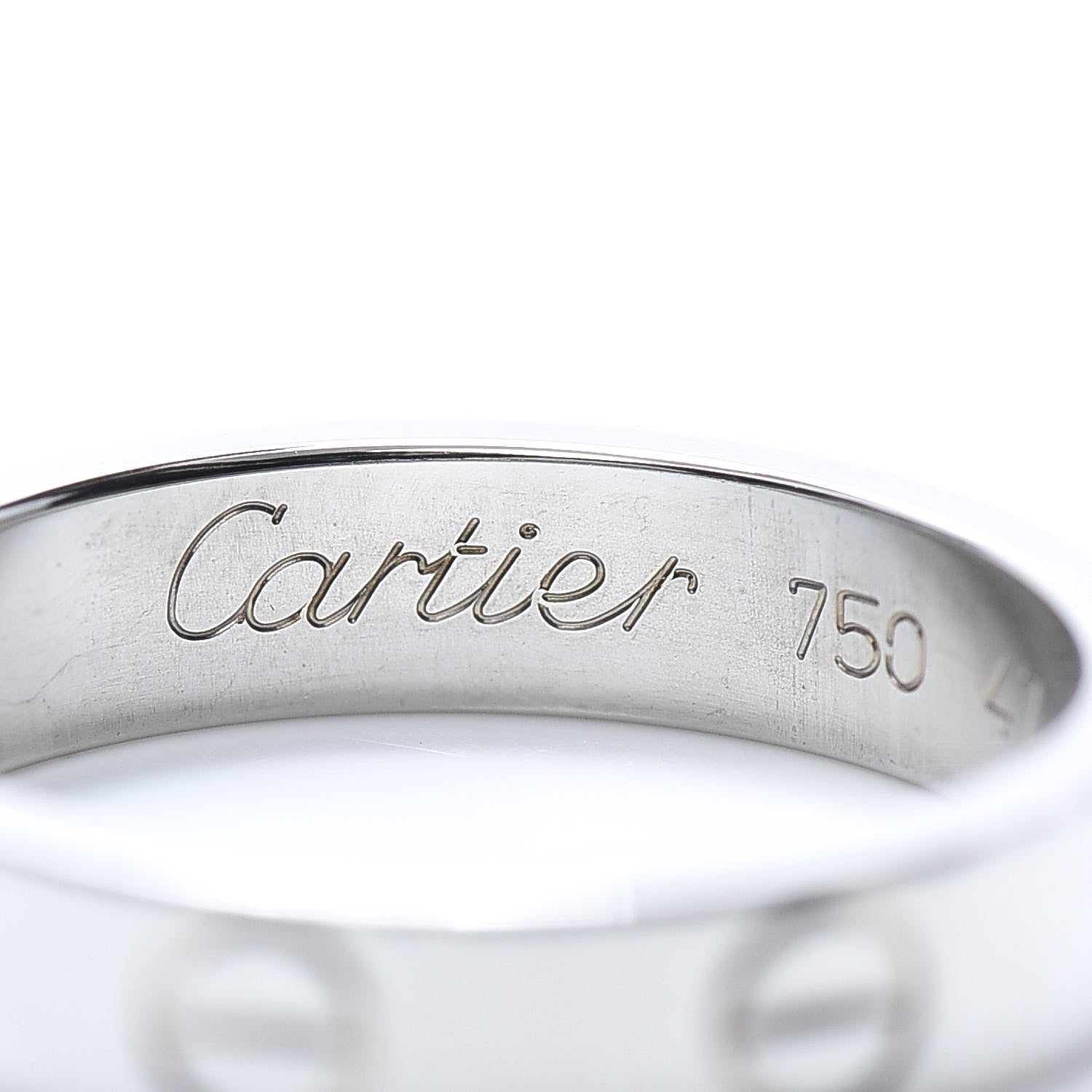 Cartier 18K White Gold 3.5mm LOVE Wedding Band Ring 47 4 4 of 5