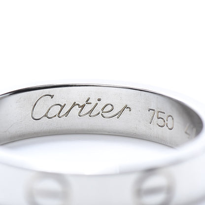 Cartier 18K White Gold 3.5mm LOVE Wedding Band Ring 47 4 4 of 5